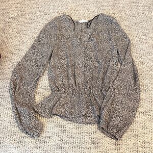 Sienna Sky XS Long Sleeve Peplum Wrap Blouse